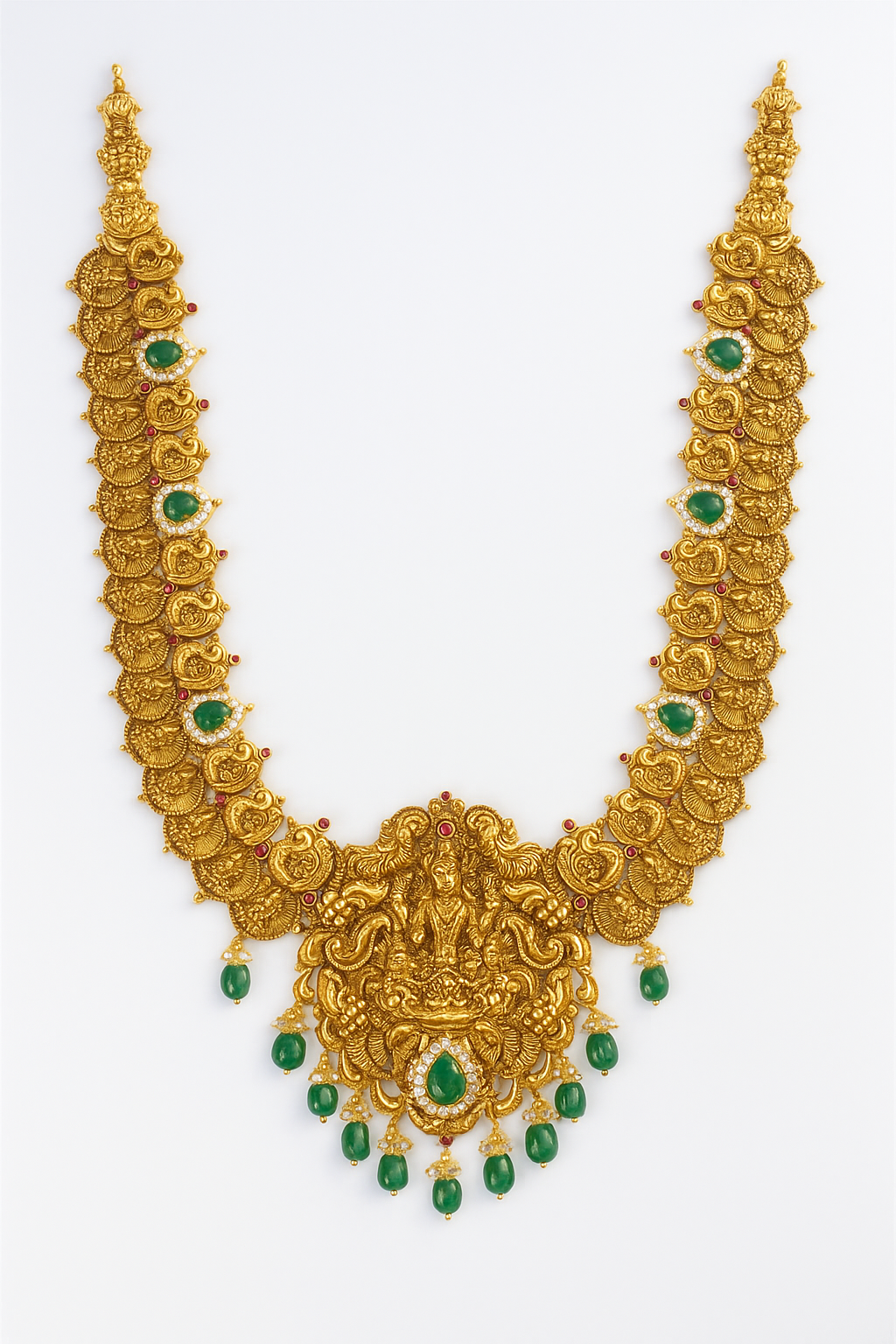 ChatGPT Image Nov 4, 2025, 11_36_43 AM Goddess Lakshmi Temple Gold with Emerald Drops - Image 1