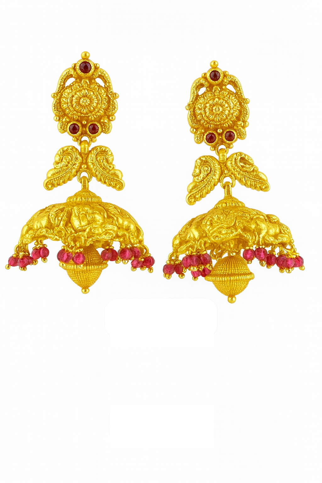 Frame 119 Gold Temple Jhumka - Image 1