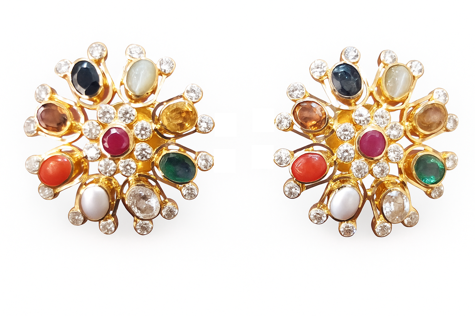 Frame 92 Navaratna Stud Earrings - Image 1